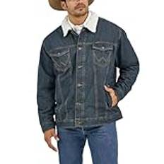 Wrangler herr cowboy cut fodrad jeansjacka i västerländsk stil, Denim/Rustic Sherpa, XXL tall