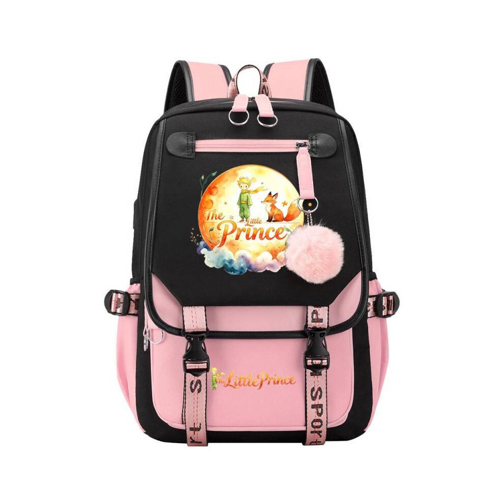 (27 according to color card pictures, 46CMX29CMX16CM) Cartoon Little Prince Print Backpack for Teens Boys Girls School Casual Daypack-Large Capacity