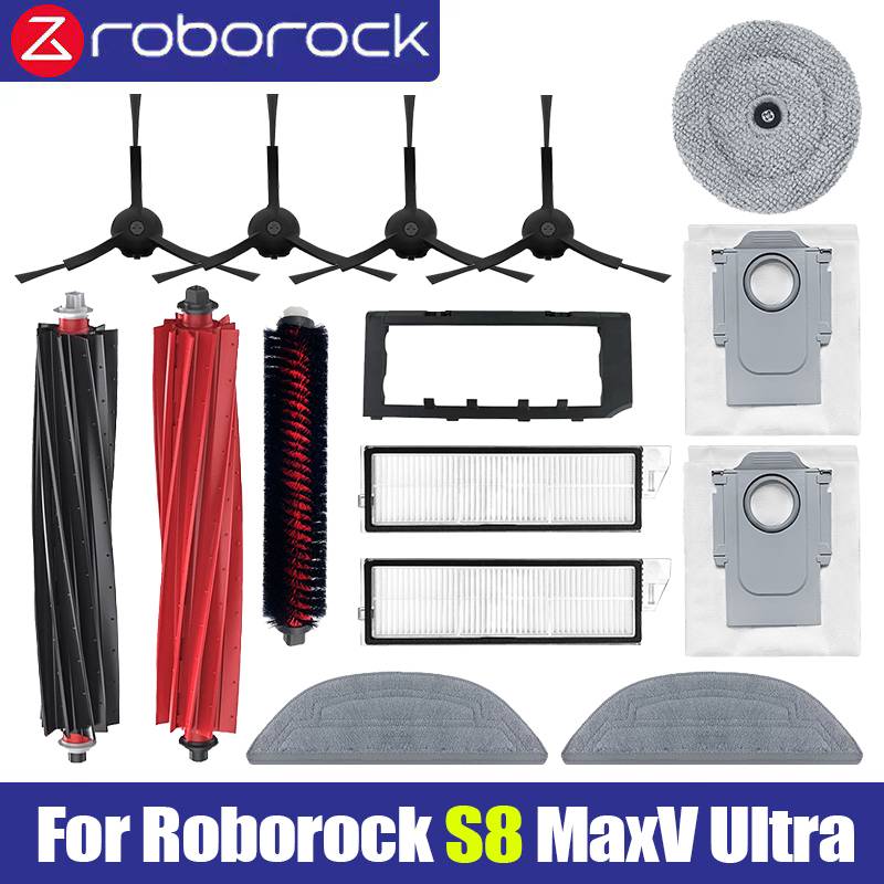 Roborock S8 MaxV Ultra Accessories Robot Vacuum Cleaner Main Side Brush Hepa Filter Mop Dust Bags Spare Parts