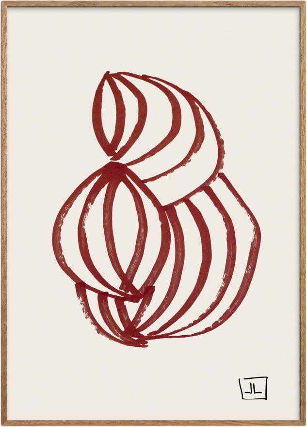 Poster & Frame Louise Landgren Red Day - 70 x 100 cm Affischer Från Magasin - Flerfarvet (70 x 100 cm)