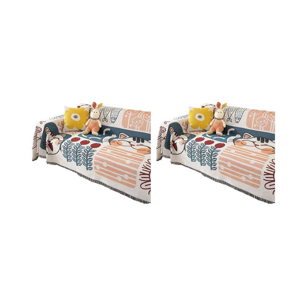 2X Summer Universal Sofa Cover Cloth Sofa Cushion Cover Blanket Single Universal All Seasons 90x180CM