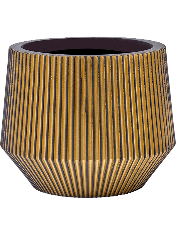 Capi Nature Groove - Vase Cylinder Geo Black Gold (⌀16 ↕13)