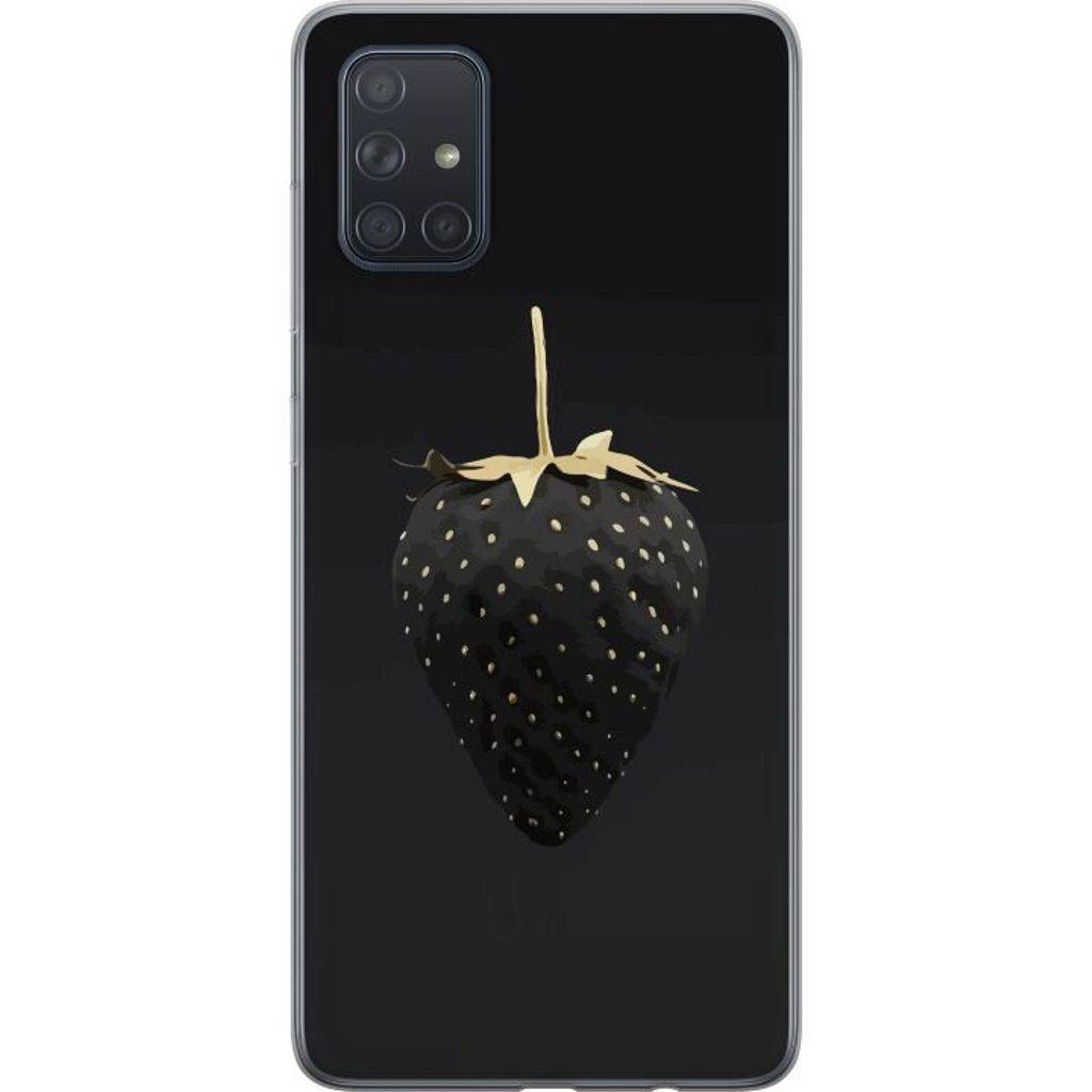 Samsung Galaxy A71 Transparent Mobilskal Exklusiv Jordgubbe