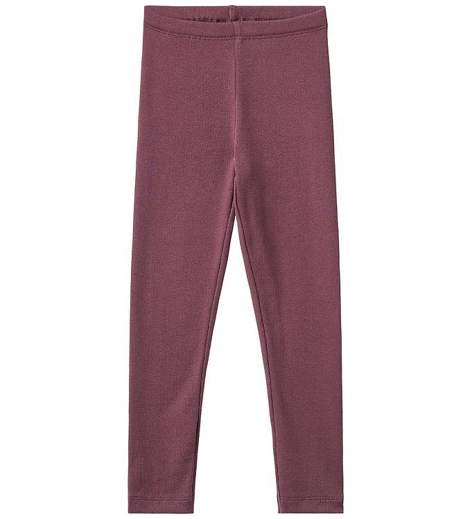 Wheat Leggings - Rib - Jules - Aubergine - Wheat - 3 år (98) - Leggings