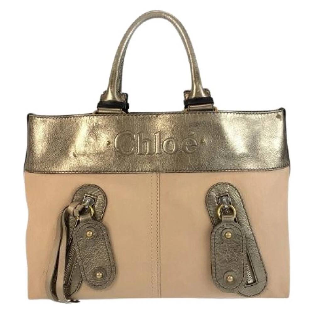 Chloé Pre-owned Pre-owned Canvas Læder Tote Taske - Vintage - Dame - Beige - ONE SIZE - Læder