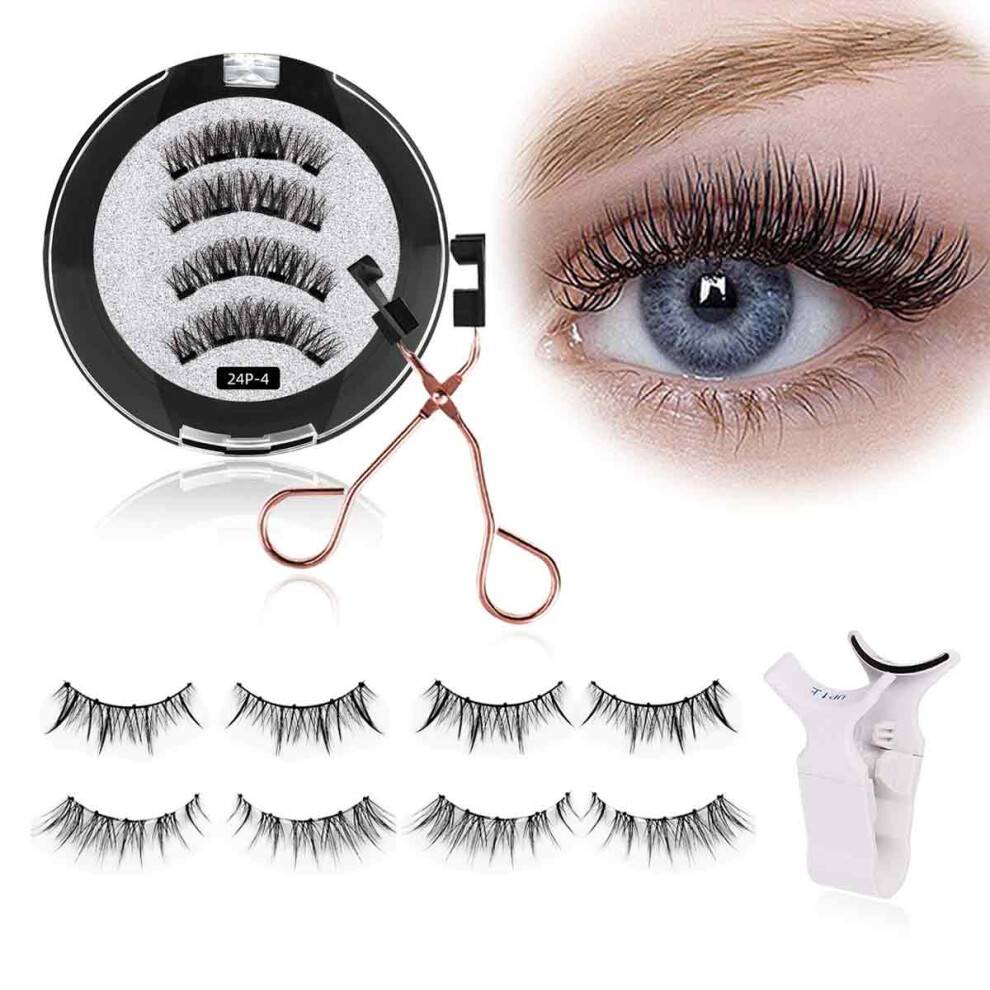 Magnetiske øjenvipper til glamour, ultratyndt bånd for naturligt look, kan genbruges flere gange, 2 forskellige stilarter, til bryllup, fest,