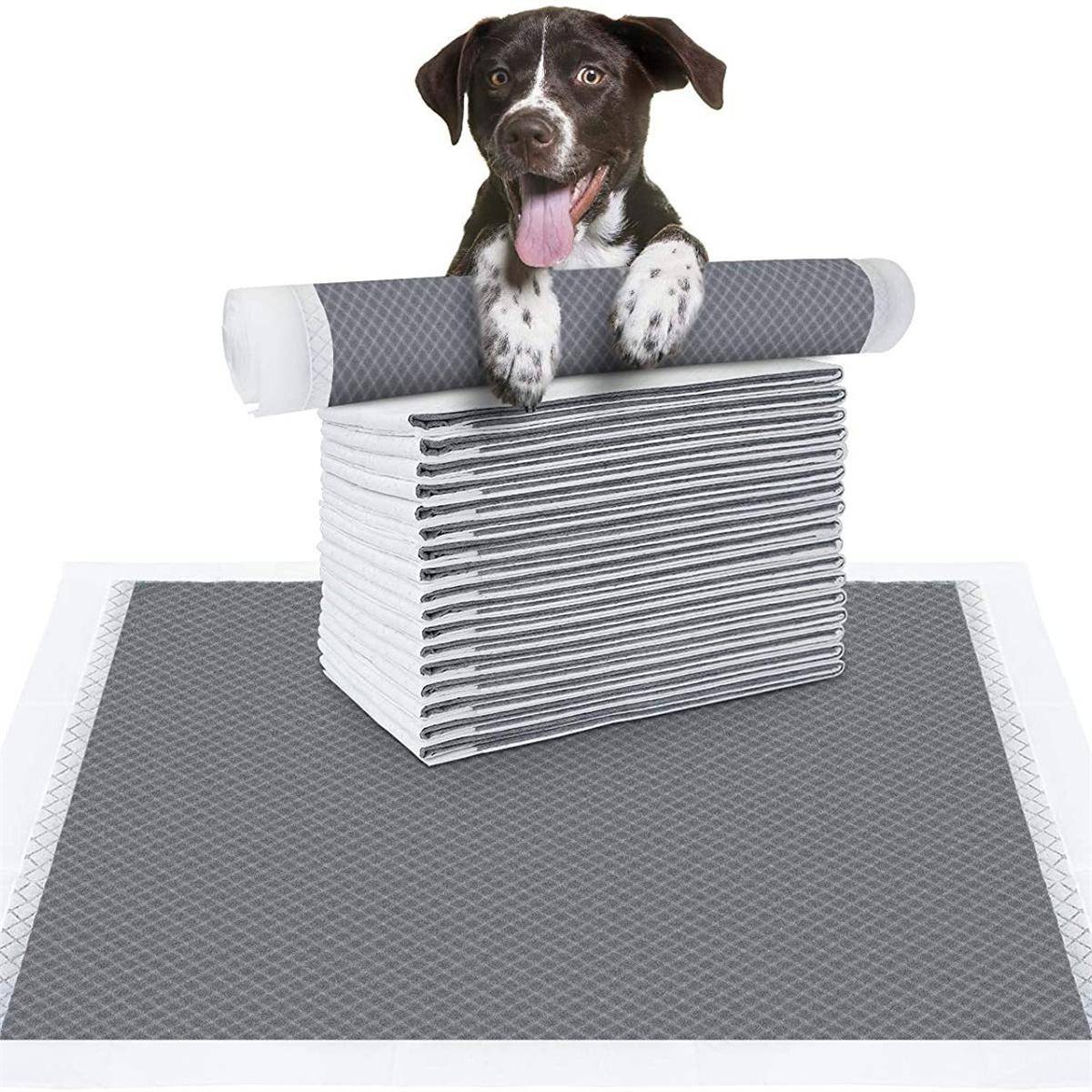 100/50/40/20 st Absorberande hundblöjor Engångsvalpträning Pee Pads Snabbtorkande bambu träkol Ytmatta ren kudde