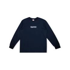 Supreme - t-shirt med logotyp - herr - bomull - M - Blå