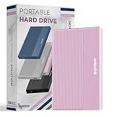 SUHSAI Extern hårddisk 320 GB HDD Backup Data – 2,5" USB 3.0 bärbar hårddisk kompatibel med Mac, stationär dator, PC, PS4, PS5, Xbox One (rosa)