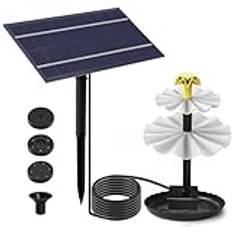 Bseical Solar utomhus trädgårdsfontän, solpump för trädgårdsdamm, fågelbad trädgårdsfontän, solvattenpump med fontänpanel gör-det-själv vattenfall dekoration (4W)