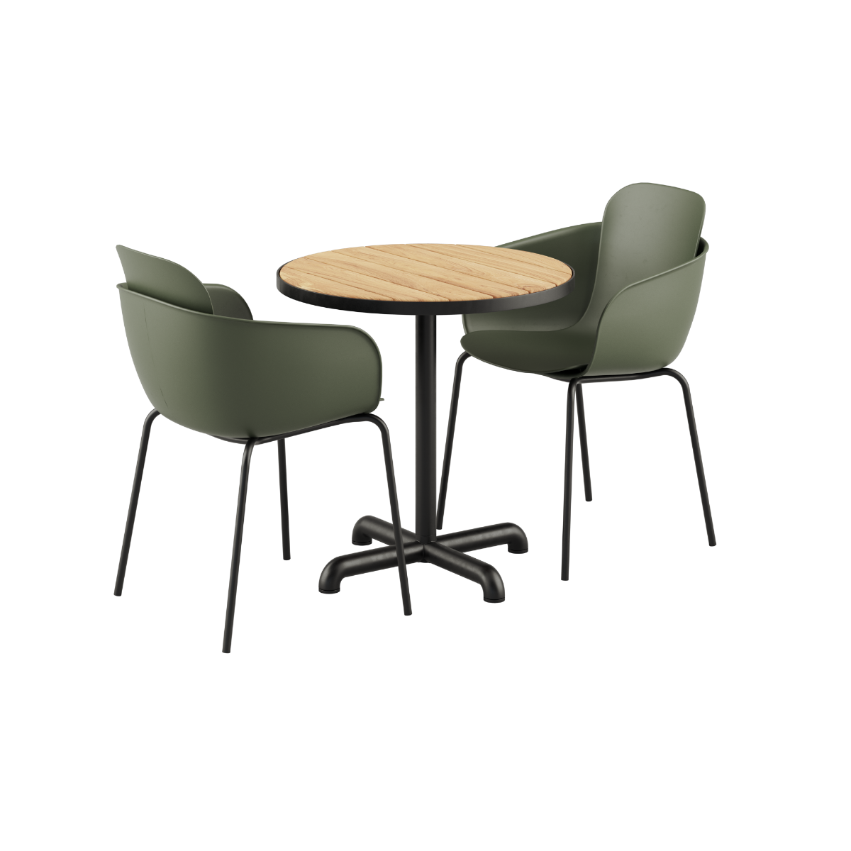 SACKit Kirra Cafe Table Noir & 2 Patio Chair No. One