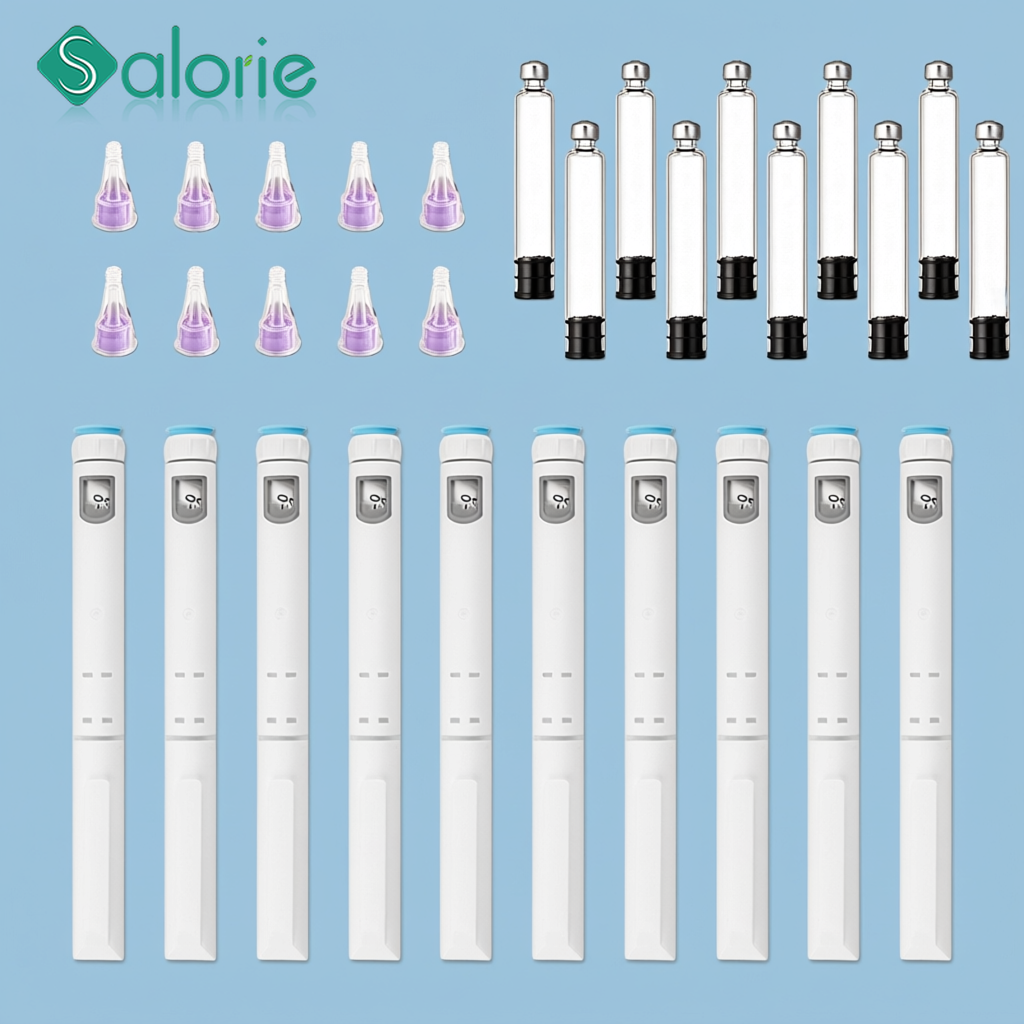 2-20PCS Disposable Plastic Insulin Pen Injector with 3ml Cartridges & 4mm Pen Tip,60U adjustable Insulin Syringe Pen Set
