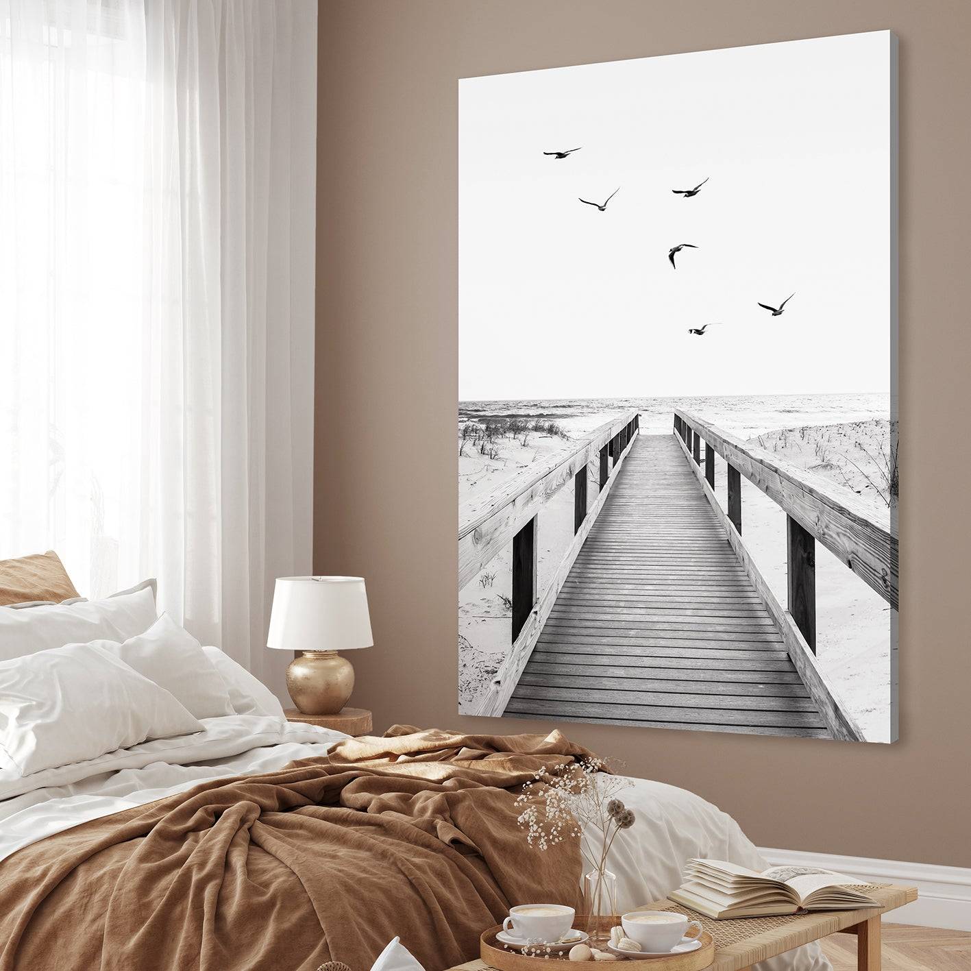 Canvastavla - Nordic Sea (45x60) - Grå, Svartvitt