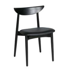 HASLEV SYMPHONY STOL 02 SORTBEJDSET LAKERET EG SORT LÆDER POLSTRING -43