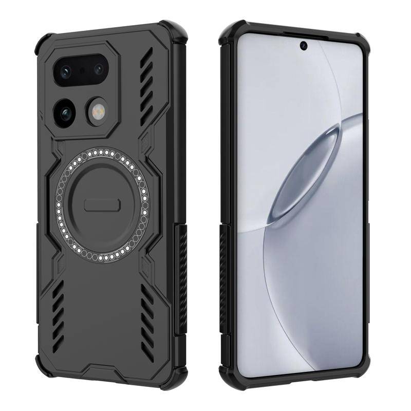 Fodral för Realme 16 Pro Plus 5G Värmeavledning Magsafe Trådlös Laddning Stötsäkert Inbyggd Airbag Andningsbar Mjuk Telefonfodral gray