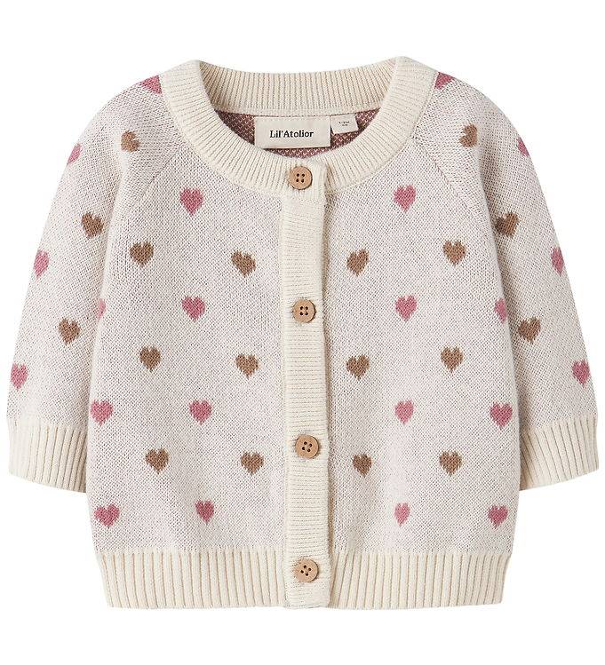 Lil' Atelier Cardigan - Stickad - NbfSaran - Turtleduve/Sepia Ti - Lil Atelier - 68 - Cardigan