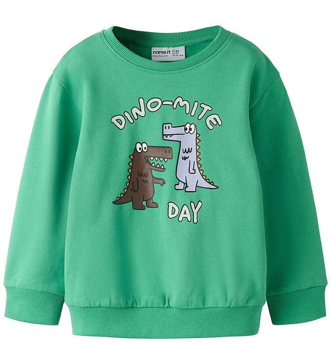 Name It Sweatshirt - NmmDakkian - Green Gran - Name It - 4 år (104) - Sweatshirt