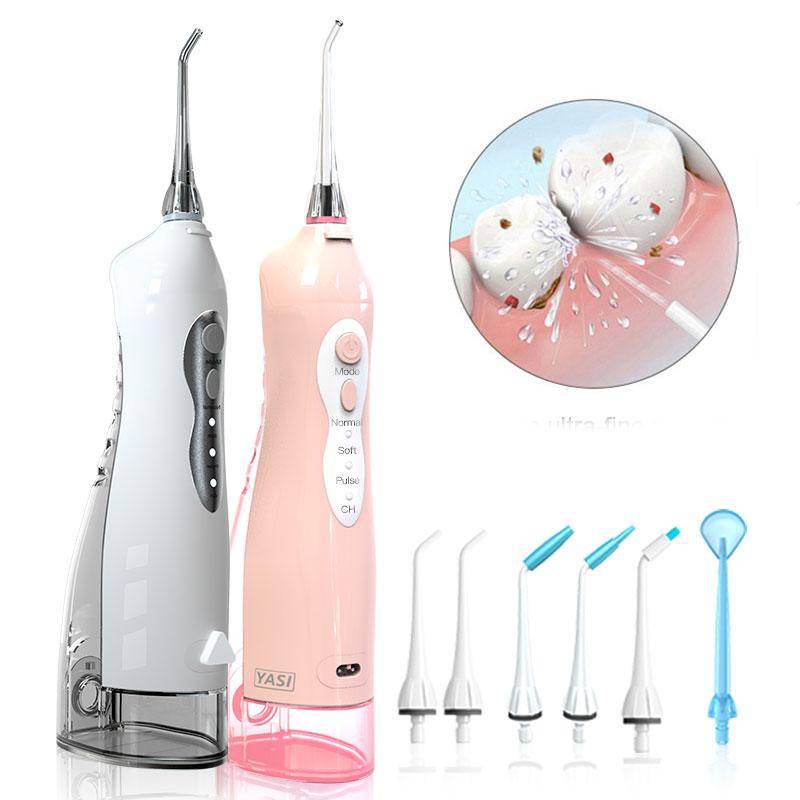Muntanddusch Vattenflosser Portabel Dental Vattenstråle 300ML Vattentank Tandrengörare USB Uppladdningsbar Vattentät svart