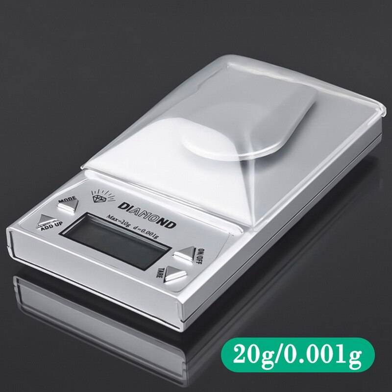 Bärbar hög precision lcd digital smyckesvåg lab guld ört balans blå bakgrundsbelysning vikt gram försäljning digital ficka - 20g 0.001g