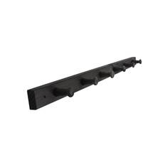 Home>it Coat rack 6 hooks pine wood black RETRO