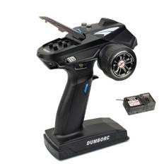 DUMBORC X6 RC-sändare med inbyggt Gyro X6FG-larm för låg strömförbrukning och utom kontroll skydd radiostyrning för fjärrkontroll i blandläge för bil/båt/tank (X6 W/GYRO)
