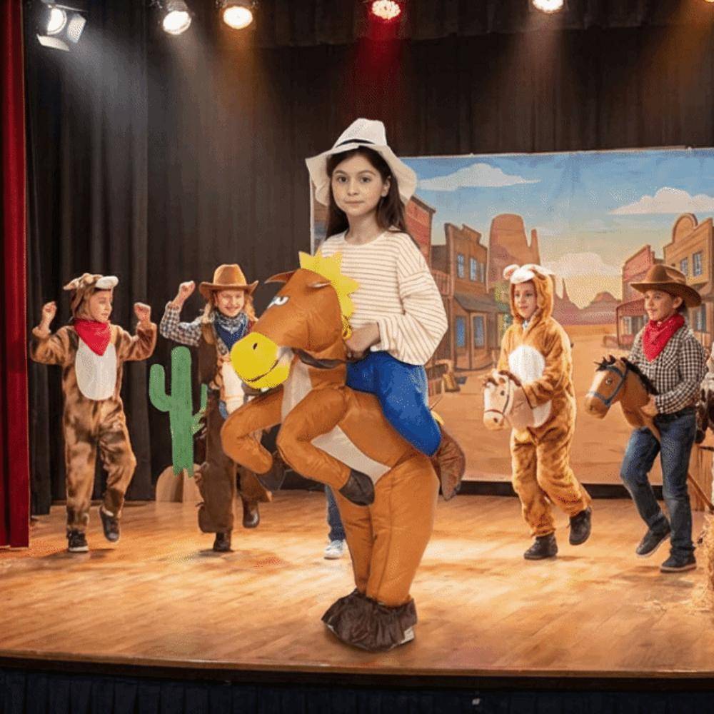 Vattentät Uppblåsbar Hästridning Kostym Kreativ Fest Cosplay Outfit Jul Nyhet Kostym cm orange