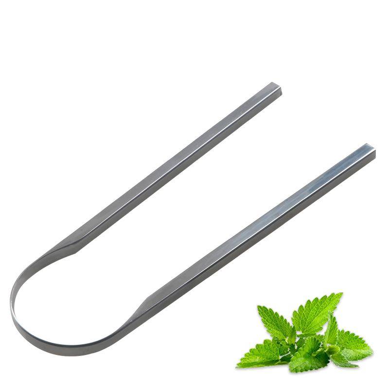1Pcs Stainless Steel Tongue Scraper U Shaped Coated Fresh Breath Cleaning Oral Hygiene Metal Tongue Brush