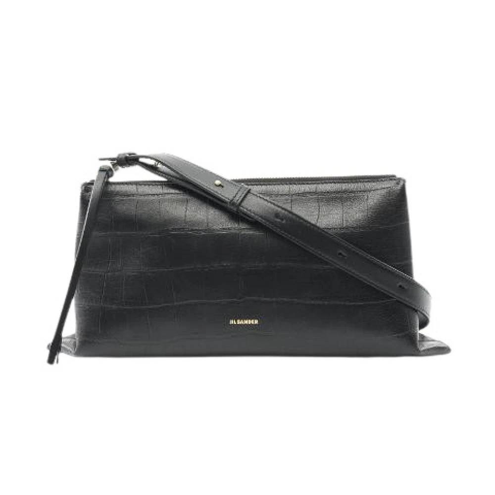 Jil Sander Pre-owned Pre-owned Empire Small Leather Shoulder Bag - Vintage - Dame - Sort - ONE SIZE - Uld