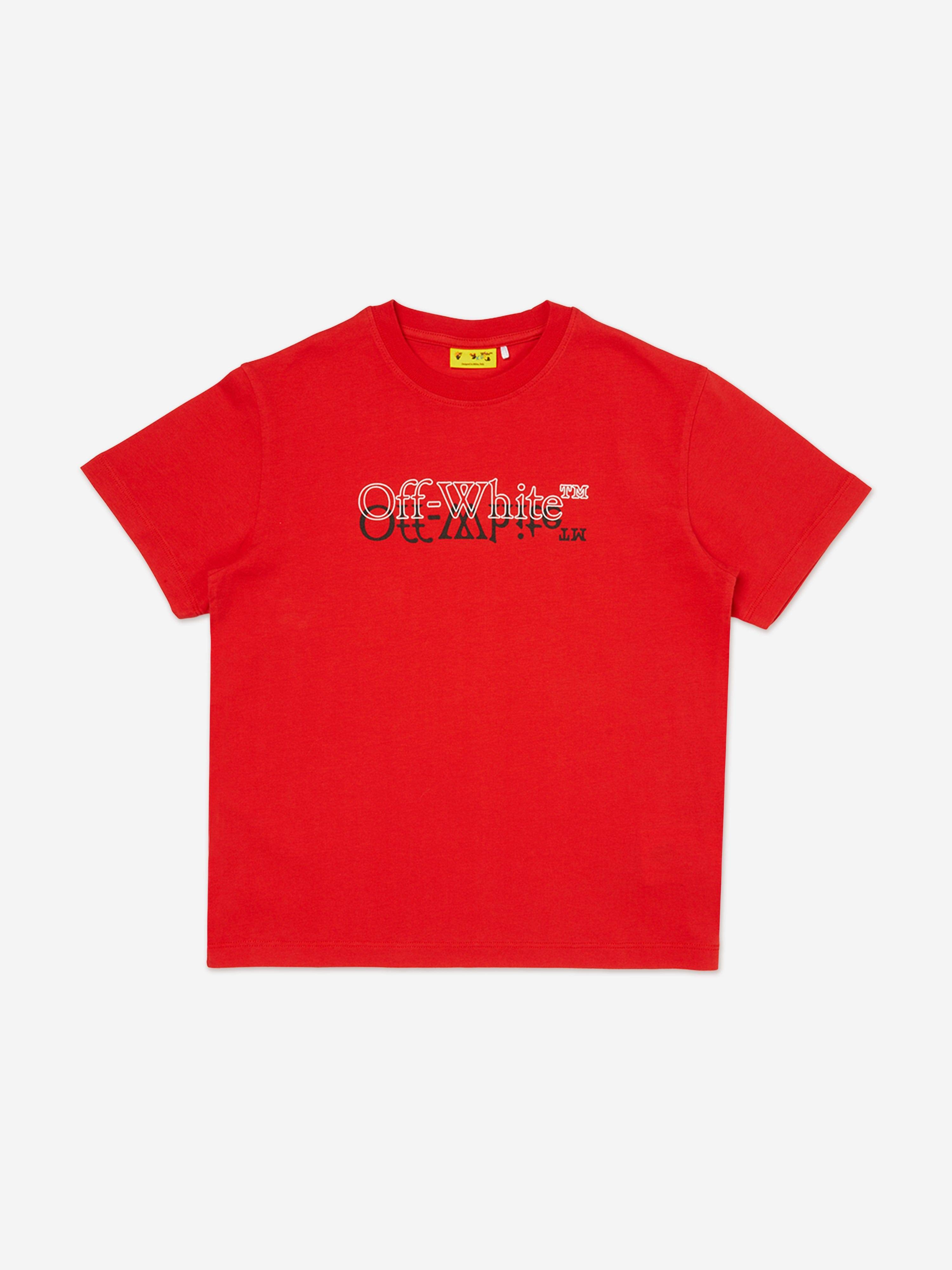 Off-White Boys Big Bookish Double T-Shirt in Red - Red / 4 Yrs (4 Yrs)