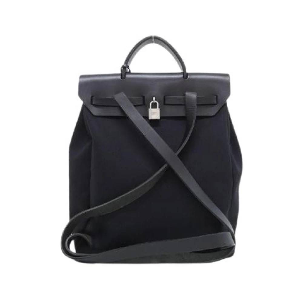 Hermès Vintage Pre-owned Canvas skuldertasker - Vintage - Dame - Sort - ONE SIZE - Uld