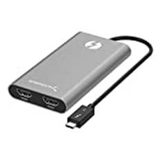 Sabrent Thunderbolt 3 till dubbel HDMI adapter [Stöder upp till två 4K 60Hz skärmar på Mac och vissa Windows-system] (TH-3HD2)