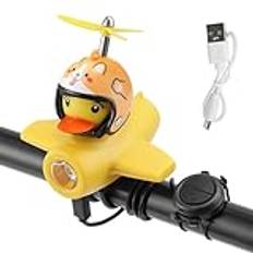 Duck Bell For,Bicycle Front Light | Lovely Yellow Duck Bell, Kids Horn, Yellow Duck Bicycle Accessories With LED Light For Kids Adults