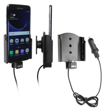 Brodit Aktiv holder med USB-kabel og cigaretadapter, Samsung Galaxy S7 Edge