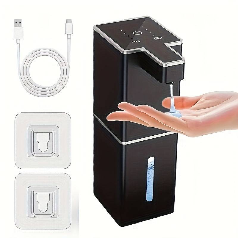 1200mAh Long-lasting Battery | Wall-Mounted Automatic Soap Dispenser with 4-6CM Sensing Range, - Black