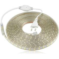 Led-strimmel, vandtæt led-strimmel, lysende led-strimmel 220v, 5050 Ip65 vandtæt led-strimmel, varm hvid (6m)