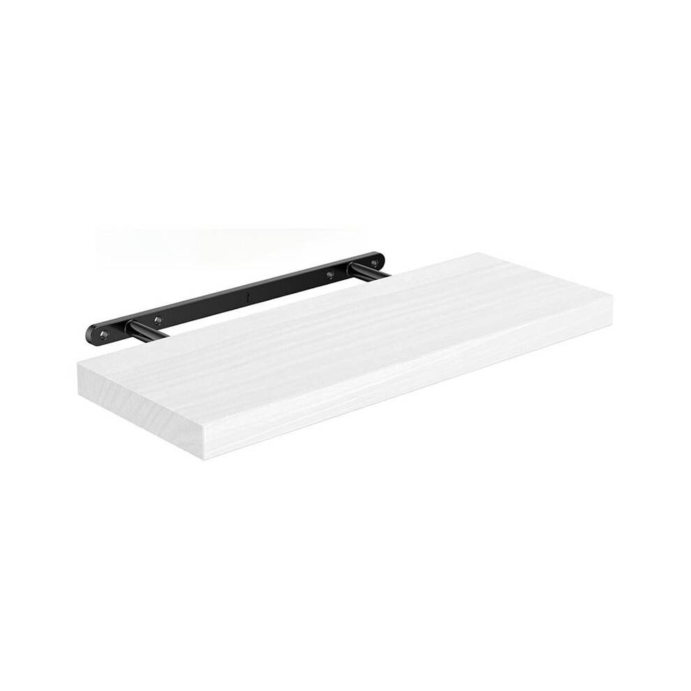 Wall-Mounted Floating Shelf, White Textured Wall Shelf, Single-Panel Mounting Shelf, Wall-Mounted Storage Rack B