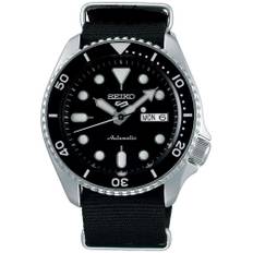 Seiko 5 Sports Black Dial Black Canvas Strap Automatic Men's Watch SRPD55K3