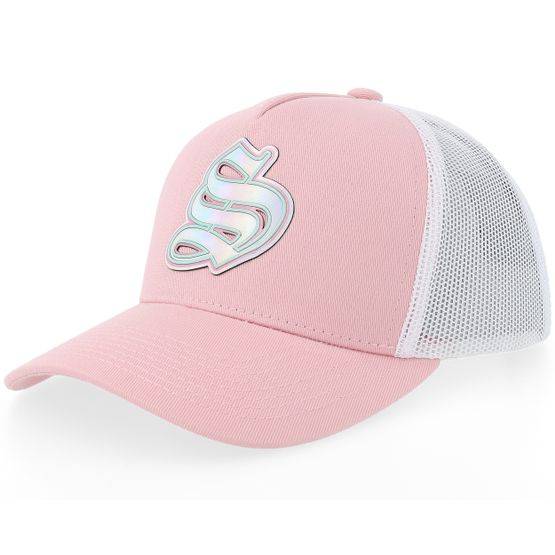 Unicorns - Rosa trucker Keps - Kids Holographic S Light Pink/White A-frame Trucker @ Hatstore