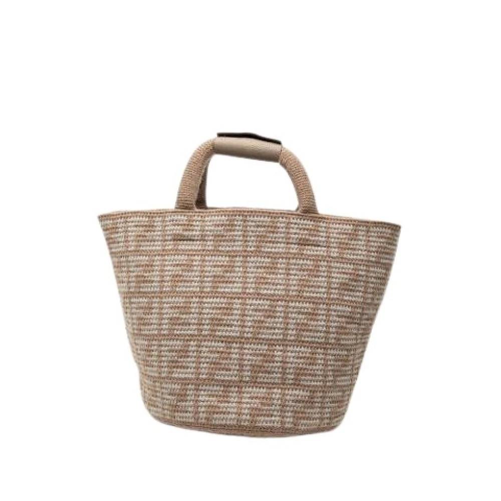 Fendi Vintage Pre-owned Strikket Cashmere Tote - Vintage - Dame - Beige - ONE SIZE - Cashmere