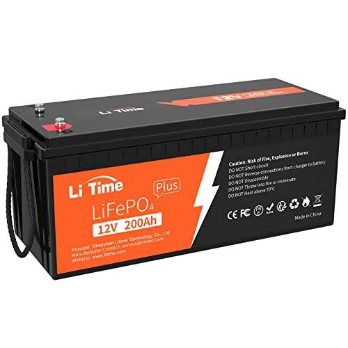LiTime 12V 200Ah Plus LiFePO4-Batteri med 200A BMS för Solenergi Hemma