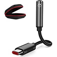 USB C Jack 3,5 mm adapter, iMangoo USB typ C Audio DAC chipset adapter för Samsung A33 A53 M53 Z Flip4 3 S21 FE S22 Ultra S20 FE OnePlus 10T 10 Pro Nord 2T Mi 11T Pro 11T 12 Pixel 6a 7 Pro