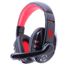 Trådlösa Bluetooth hörlurar med mikrofon hörlurar bas musik headset för PS4 Play Station 4 Game PC Chat Dator röd