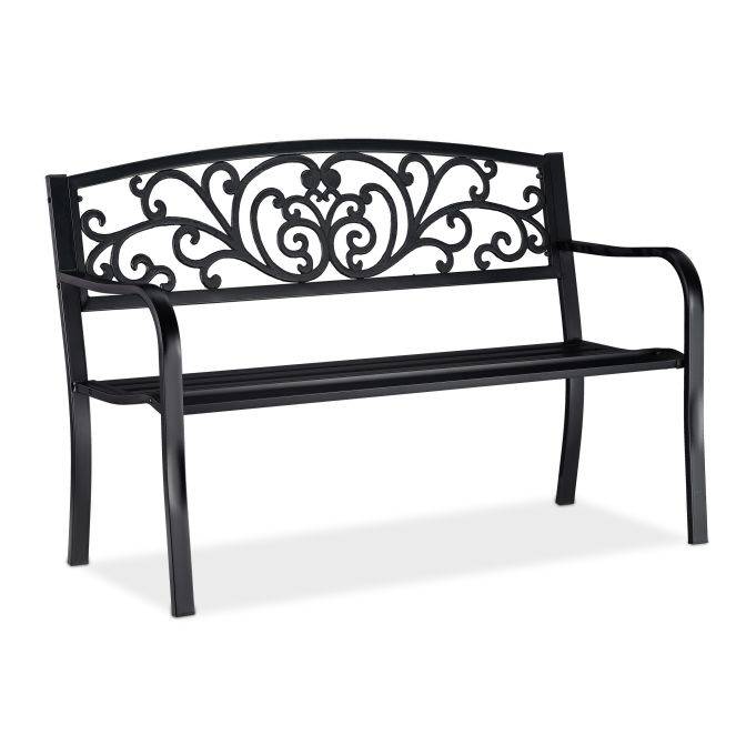 Trädgårdsbänk metall 127x60x86.5 cm