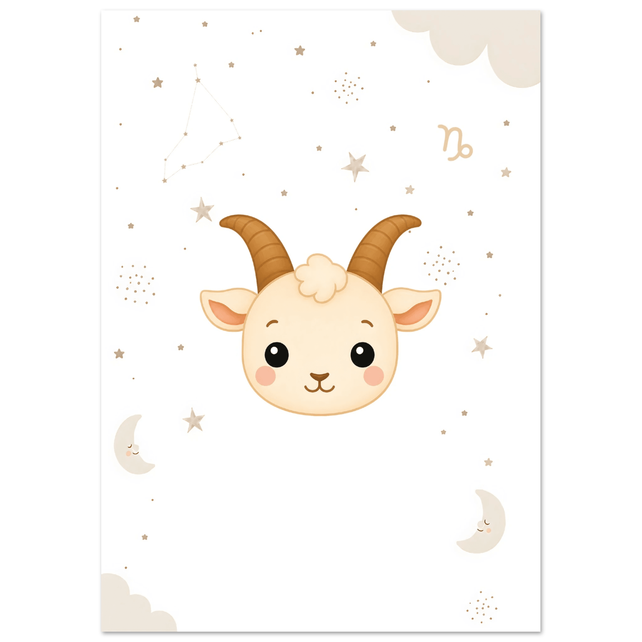 Stjärntecken stenbocken med namn-21x29.7 cm / 8x12" / Utan ram / -