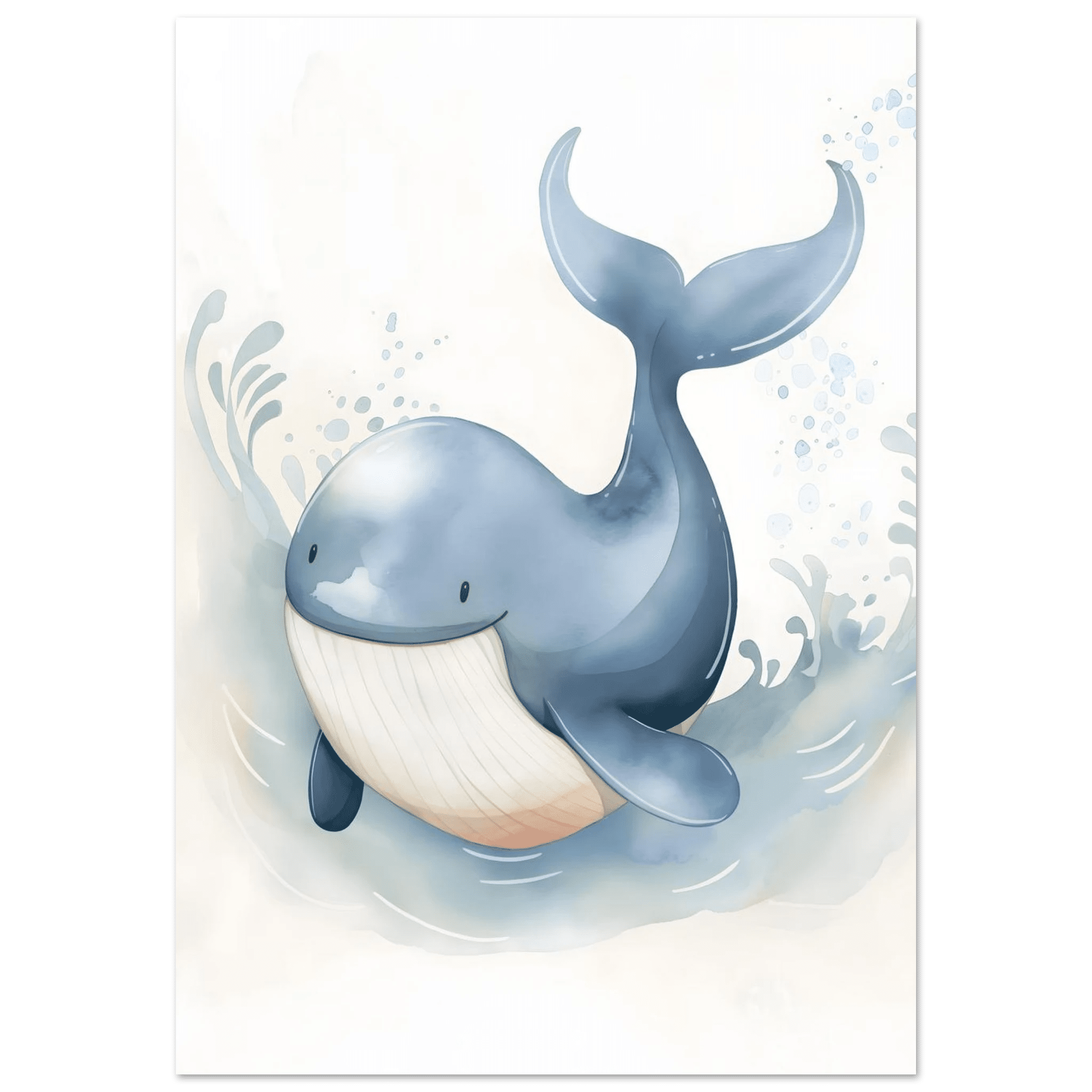 Söt val poster-70x100 cm / 28x40″ / Utan ram / -