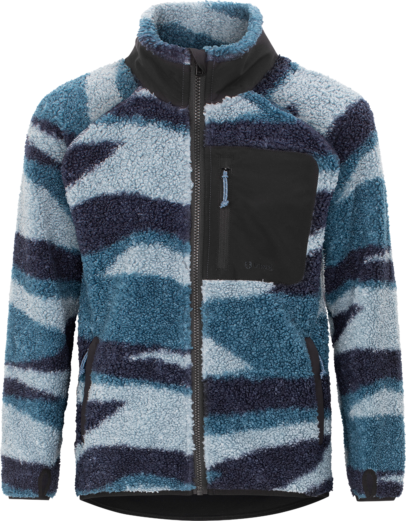 Urberg Junior's Printed Pile Fleece Jacket Blue Aop, 158/164