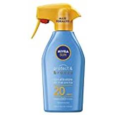 NIVEA SUN Maxi Solspray Protect & Bronze FP20 i 300 ml flaska, Bronze och fuktgivande spray, Solkräm för en gyllene intensiv och jämn solbränna