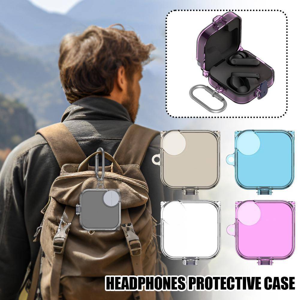Genomskinligt fodral för CMF Buds Pro 2 Repskyddande TPU-skydd för hörlurar med lås Trådlöst Bluetooth-hörlursskydd
