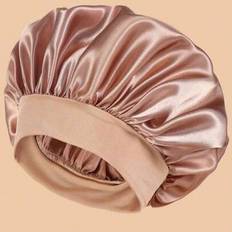 2pcs Silk Bonnet For Sleeping, Satin Hair Bonnets, Soft Elastic Band Silk Sleep Cap, Silk Hair Wrap For Curly Hair (Black Gold) Home Bathroom Decor Su - Multicolor - Gold 1pc,Black 1pc,Pink 1pc,2pcs (black + Gold)