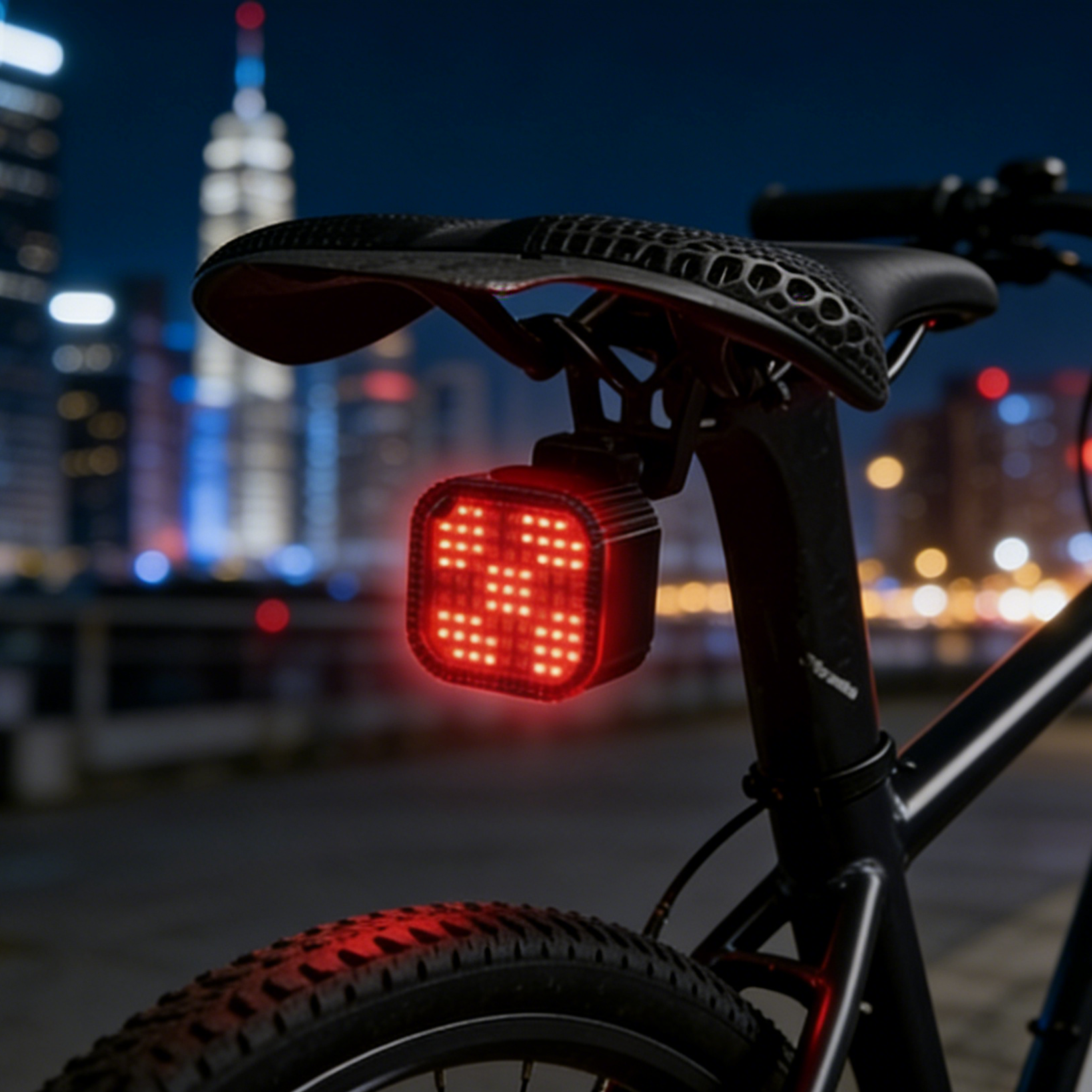 ESLNF USB Charging Bicycle Tail Light Night Riding MTB Road LED Bike Light Brake Warning Light Cycling Equipment for Safety